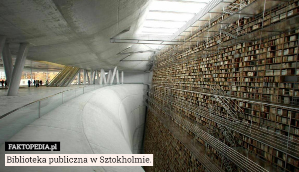 Biblioteka publiczna w Sztokholmie. 