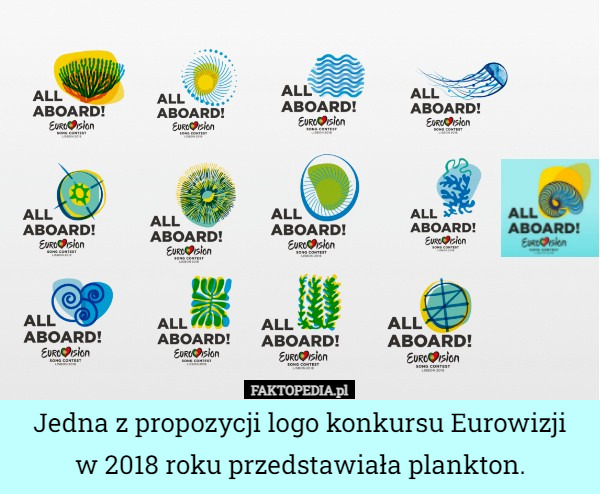 Jedna z propozycji logo konkursu Eurowizji
 w 2018 roku przedstawiała plankton. 