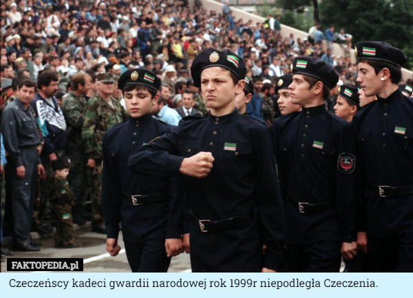 Czeczeńscy kadeci gwardii narodowej rok 1999r niepodległa Czeczenia. 