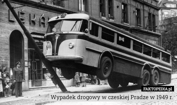 Wypadek drogowy w czeskiej Pradze w 1949 r. 