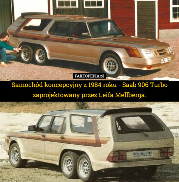 Samochód koncepcyjny z 1984 roku - Saab 906 Turbo zaprojektowany przez Leifa Mellberga. 