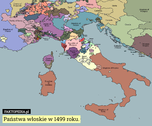 Państwa włoskie w 1499 roku. 
