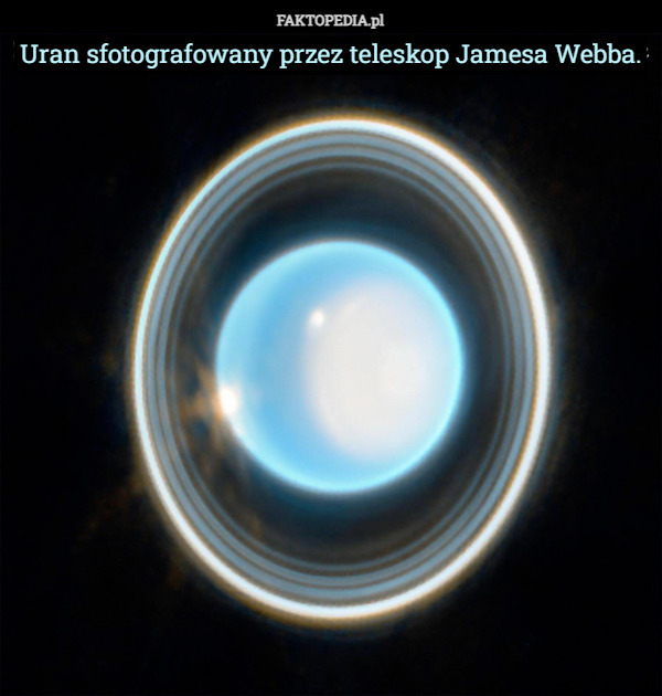 Uran sfotografowany przez teleskop Jamesa Webba. 