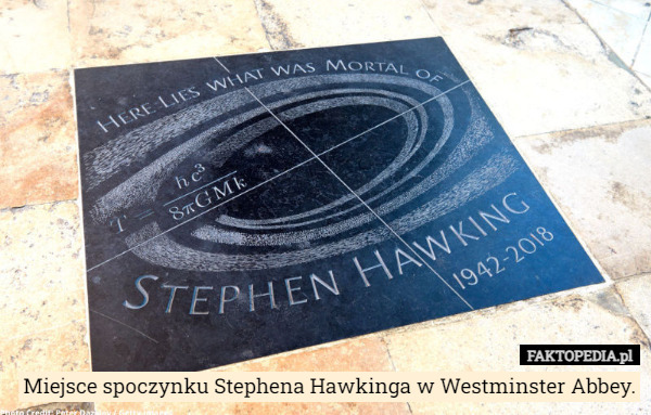 Miejsce spoczynku Stephena Hawkinga w Westminster Abbey. 