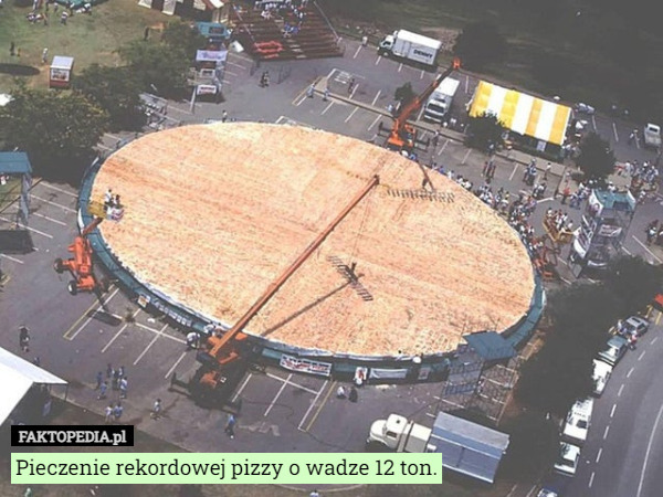 Pieczenie rekordowej pizzy o wadze 12 ton. 