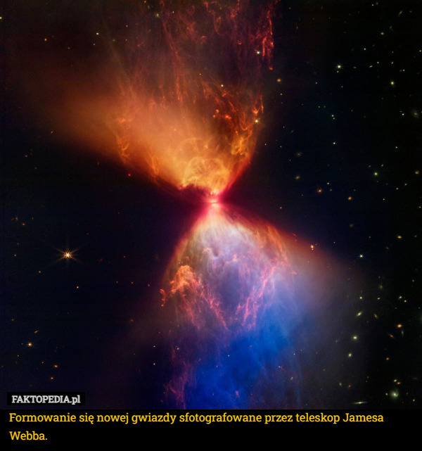 Formowanie się nowej gwiazdy sfotografowane przez teleskop Jamesa Webba. 