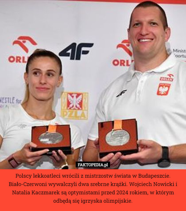 Polscy lekkoatleci wrócili z mistrzostw świata w Budapeszcie. Biało-Czerwoni wywalczyli dwa srebrne krążki. Wojciech Nowicki i Natalia Kaczmarek są optymistami przed 2024 rokiem, w którym odbędą się igrzyska olimpijskie. 