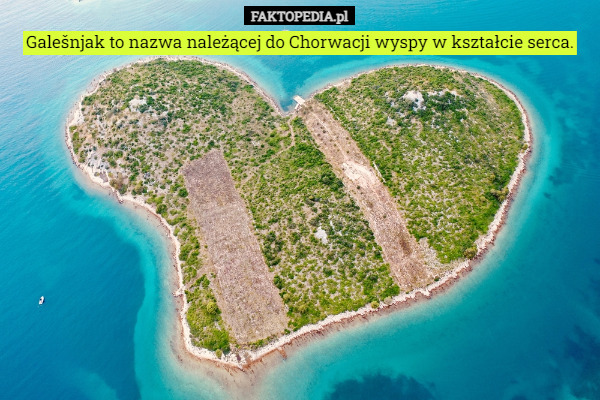 Galešnjak to nazwa należącej do Chorwacji wyspy w kształcie serca. 