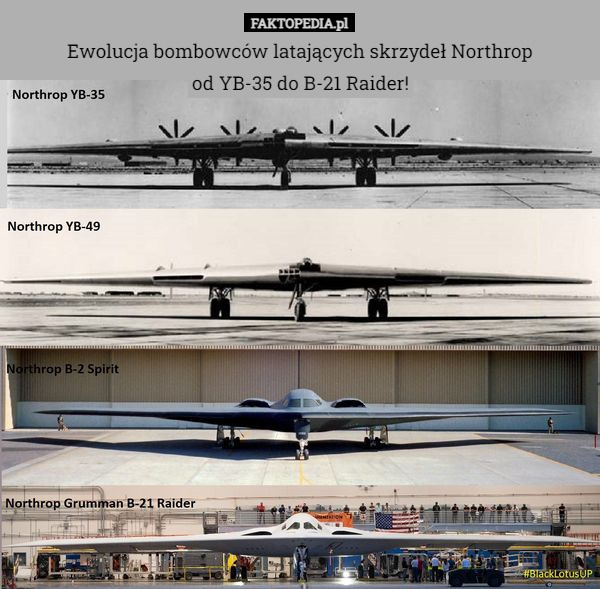 Ewolucja bombowców latających skrzydeł Northrop
od YB-35 do B-21 Raider! 