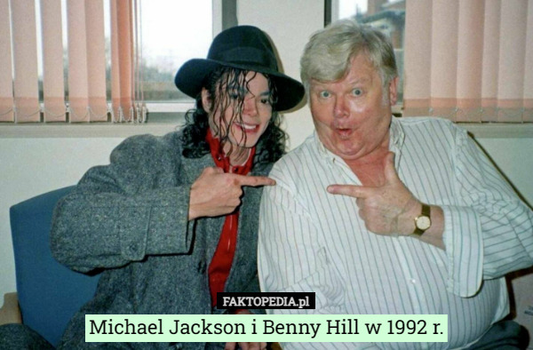 Michael Jackson i Benny Hill w 1992 r. 