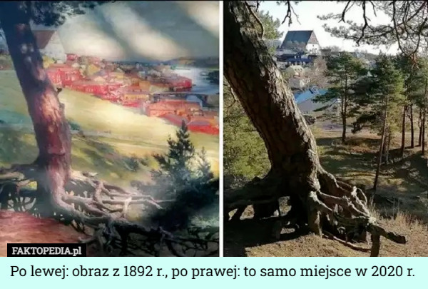Po lewej: obraz z 1892 r., po prawej: to samo miejsce w 2020 r. 