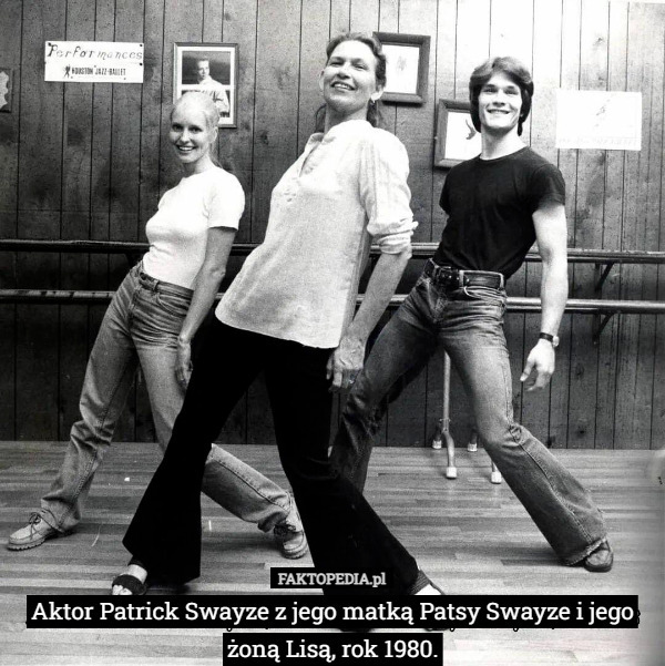 Aktor Patrick Swayze z jego matką Patsy Swayze i jego żoną Lisą, rok 1980. 
