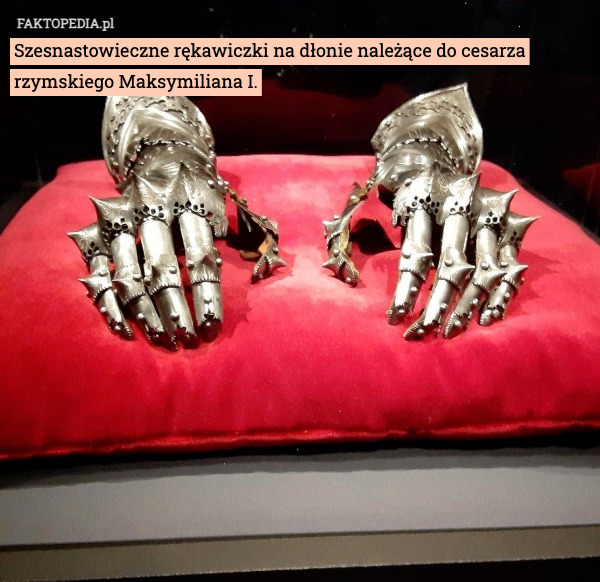 Szesnastowieczne rękawiczki na dłonie należące do cesarza rzymskiego Maksymiliana I. 