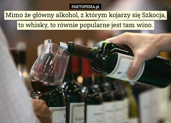 Mimo że główny alkohol, z którym kojarzy się Szkocja, to whisky, to równie popularne jest tam wino. 