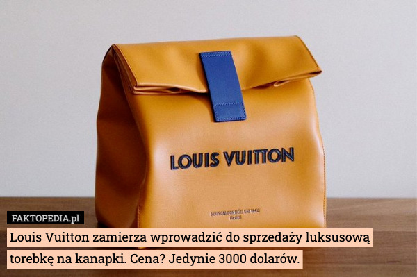 Louis Vuitton zamierza wprowadzić do sprzedaży luksusową torebkę na kanapki. Cena? Jedynie 3000 dolarów. 