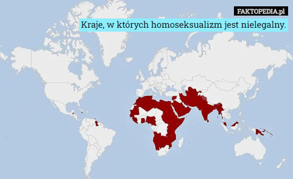 Kraje, w których homoseksualizm jest nielegalny. 