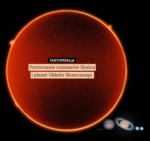 Porównanie rozmiarów Słońca
i planet Układu Słonecznego. 