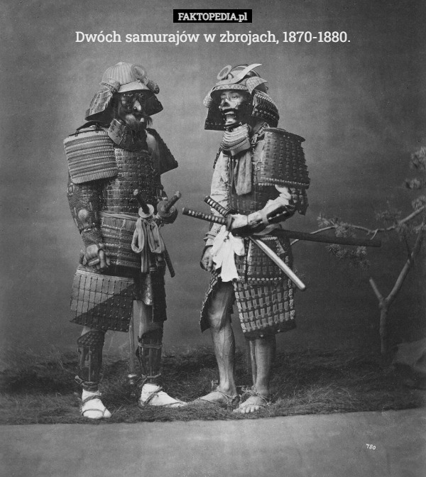 Dwóch samurajów w zbrojach, 1870-1880. 