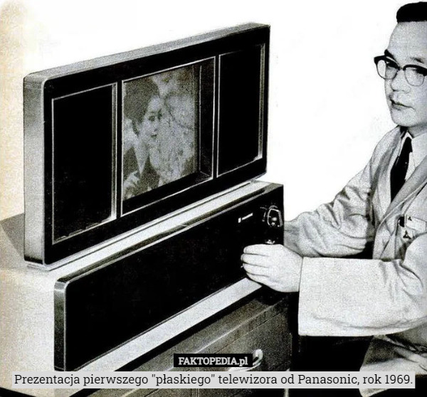 Prezentacja pierwszego "płaskiego" telewizora od Panasonic, rok 1969. 