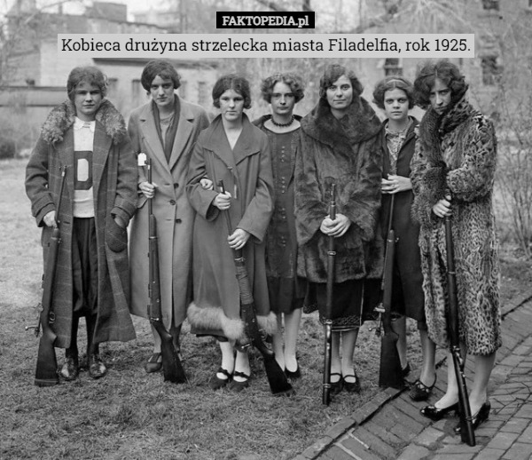 Kobieca drużyna strzelecka miasta Filadelfia, rok 1925. 