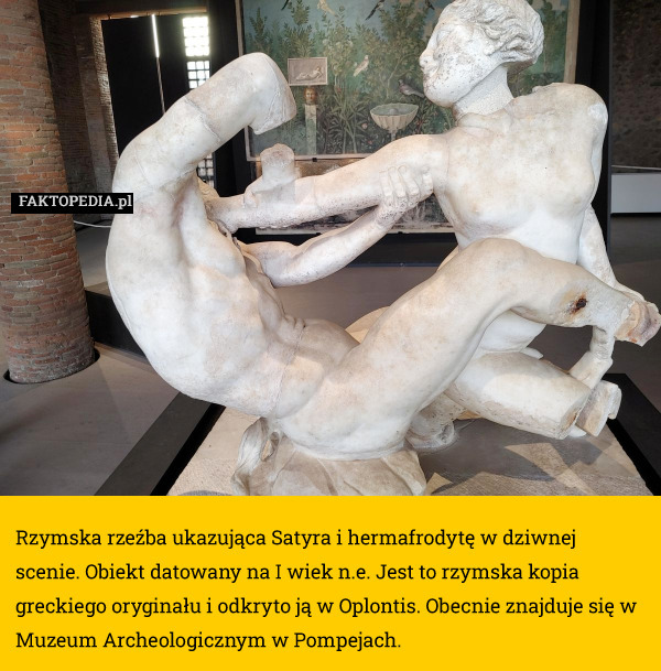 Rzymska rzeźba ukazująca Satyra i hermafrodytę w dziwnej scenie. Obiekt datowany na I wiek n.e. Jest to rzymska kopia greckiego oryginału i odkryto ją w Oplontis. Obecnie znajduje się w Muzeum Archeologicznym w Pompejach. 