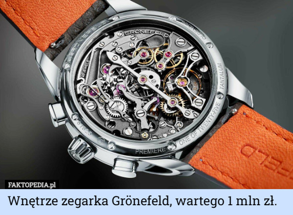 Wnętrze zegarka Grönefeld, wartego 1 mln zł. 